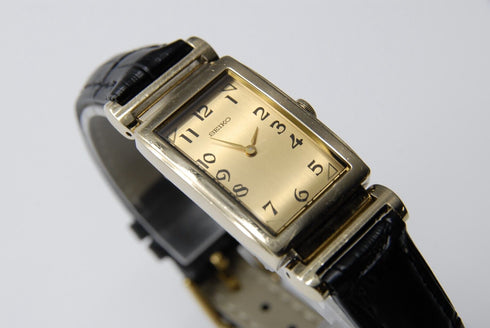 【 EXC+5 】 Vintage Seiko 1220-5270 Gold Dial Quartz Men's Wrist Watch from JAPAN